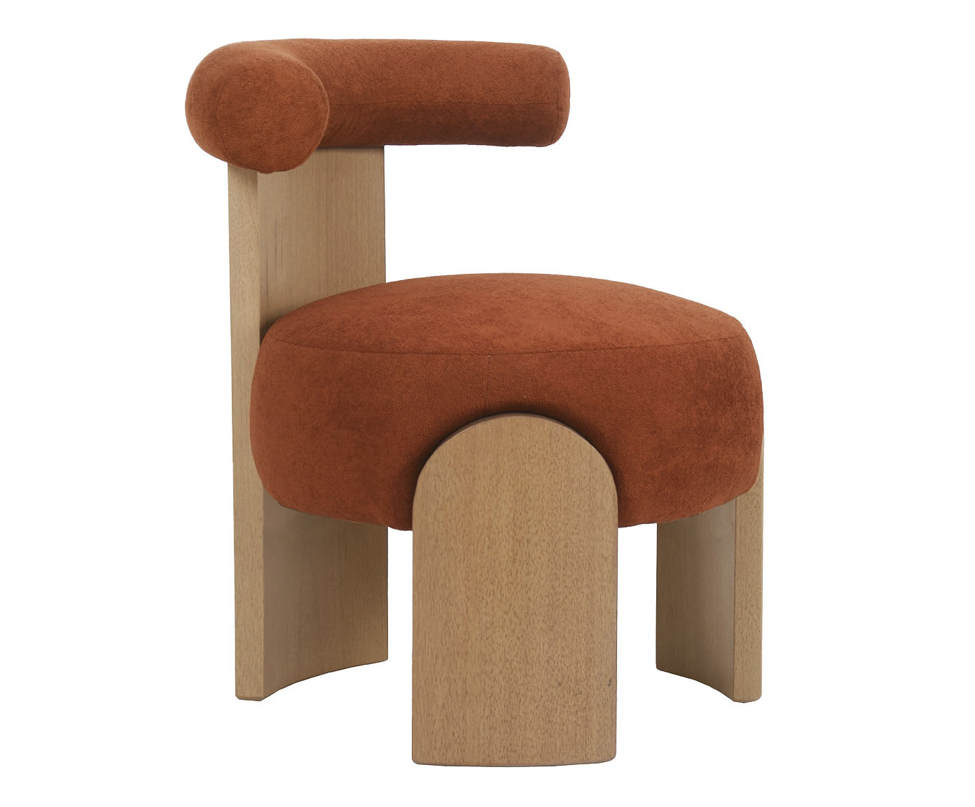 Poltrona Zoe em Boucle Terracota base Pecan - image 0
