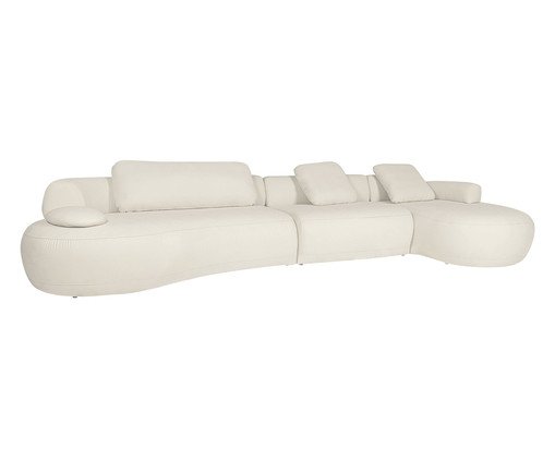 Sof&aacute; Laguna by Elle - Chaise Direita Boucle Off White VIII image number 6