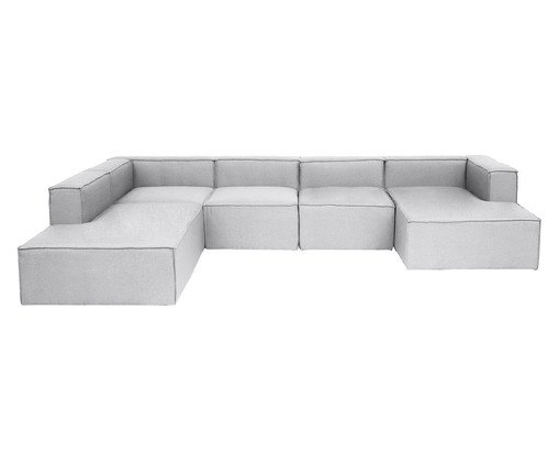 Sof&aacute; 5 M&oacute;dulos Chaise e Encosto Parcial Direito Mensa Fendi - image 0
