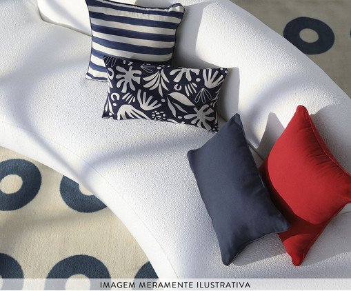 Capa de Almofada Retangular com Cordon&ecirc; Azul Marinho - image 1