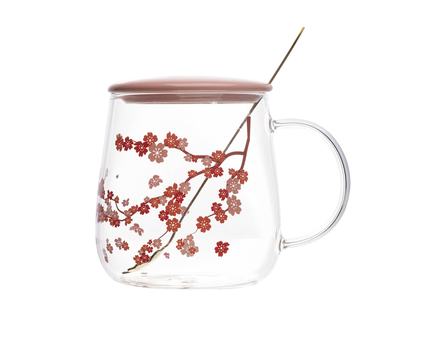 Caneca com Tampa e Colher Sakura - image 1