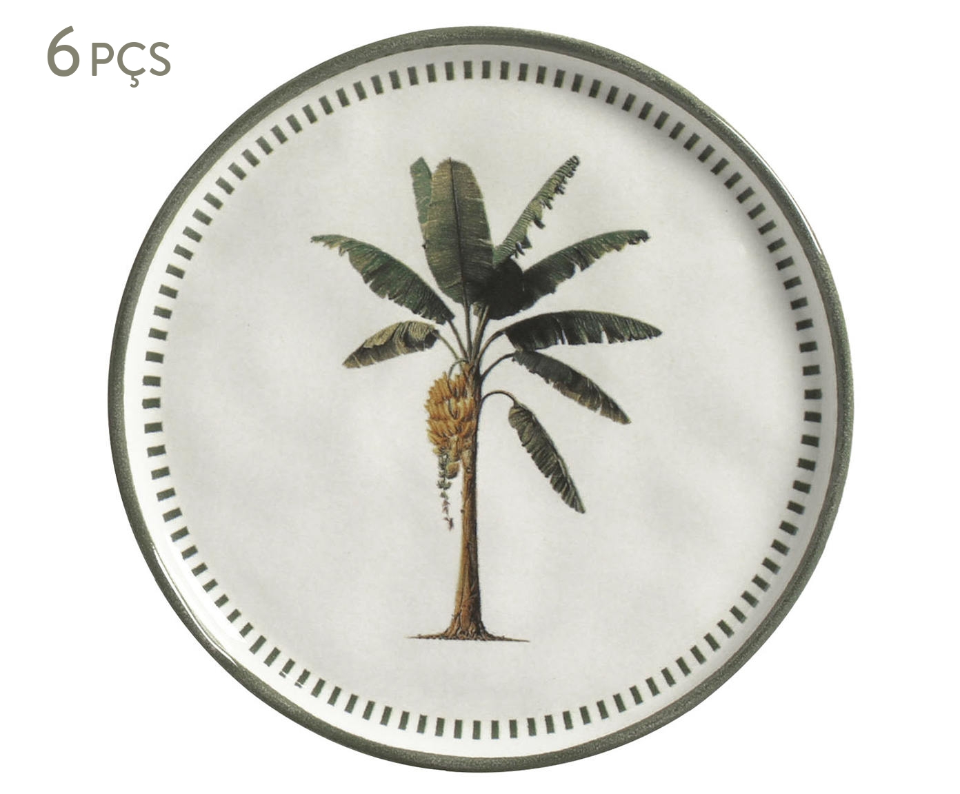 Jogo de Pratos para Sobremesa Bio Banan&ecirc; Floral - image 0
