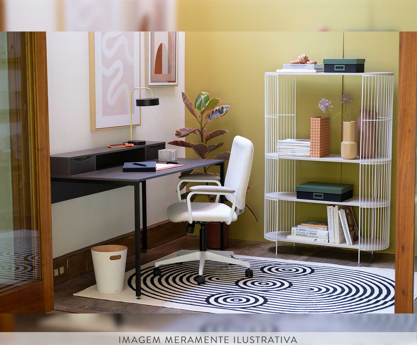 Cadeira Office Chicago Bege e Branca image number 11