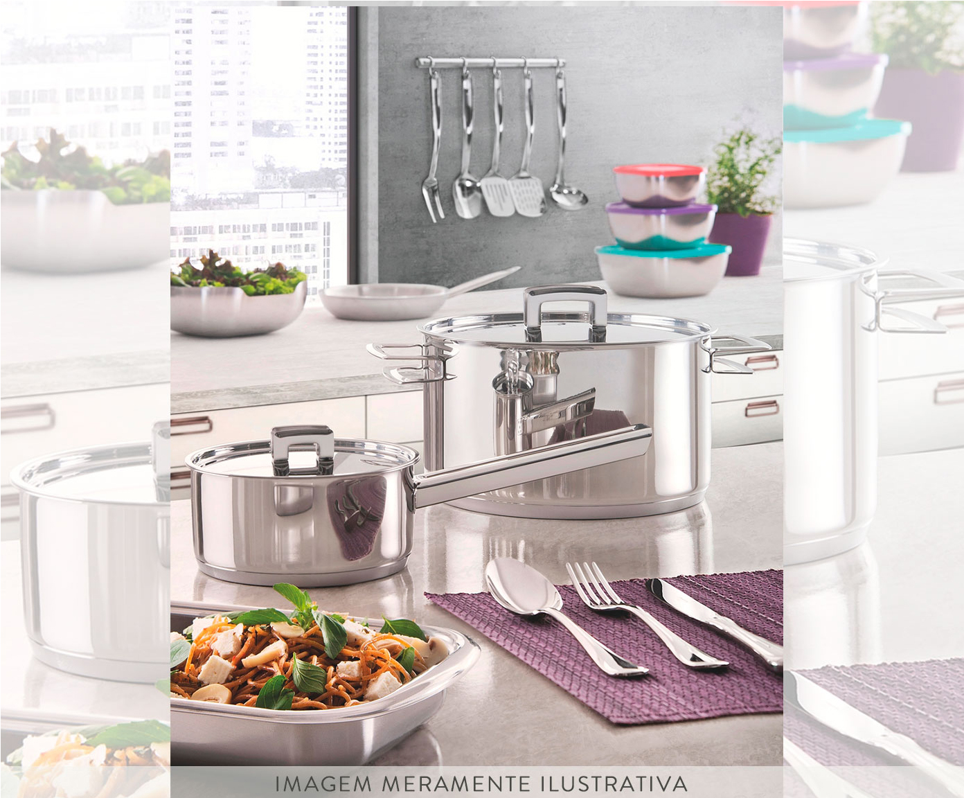 Jogo de Utens&iacute;lios em Inox Nice ll - Prata - image 1