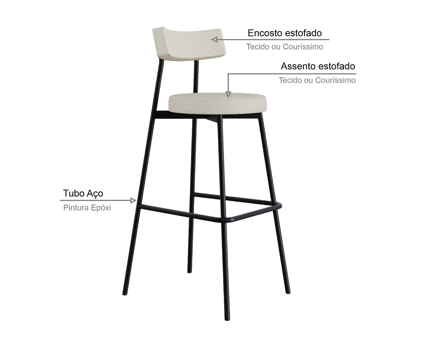 Banqueta Alta Stout Areia Corriente image number 3