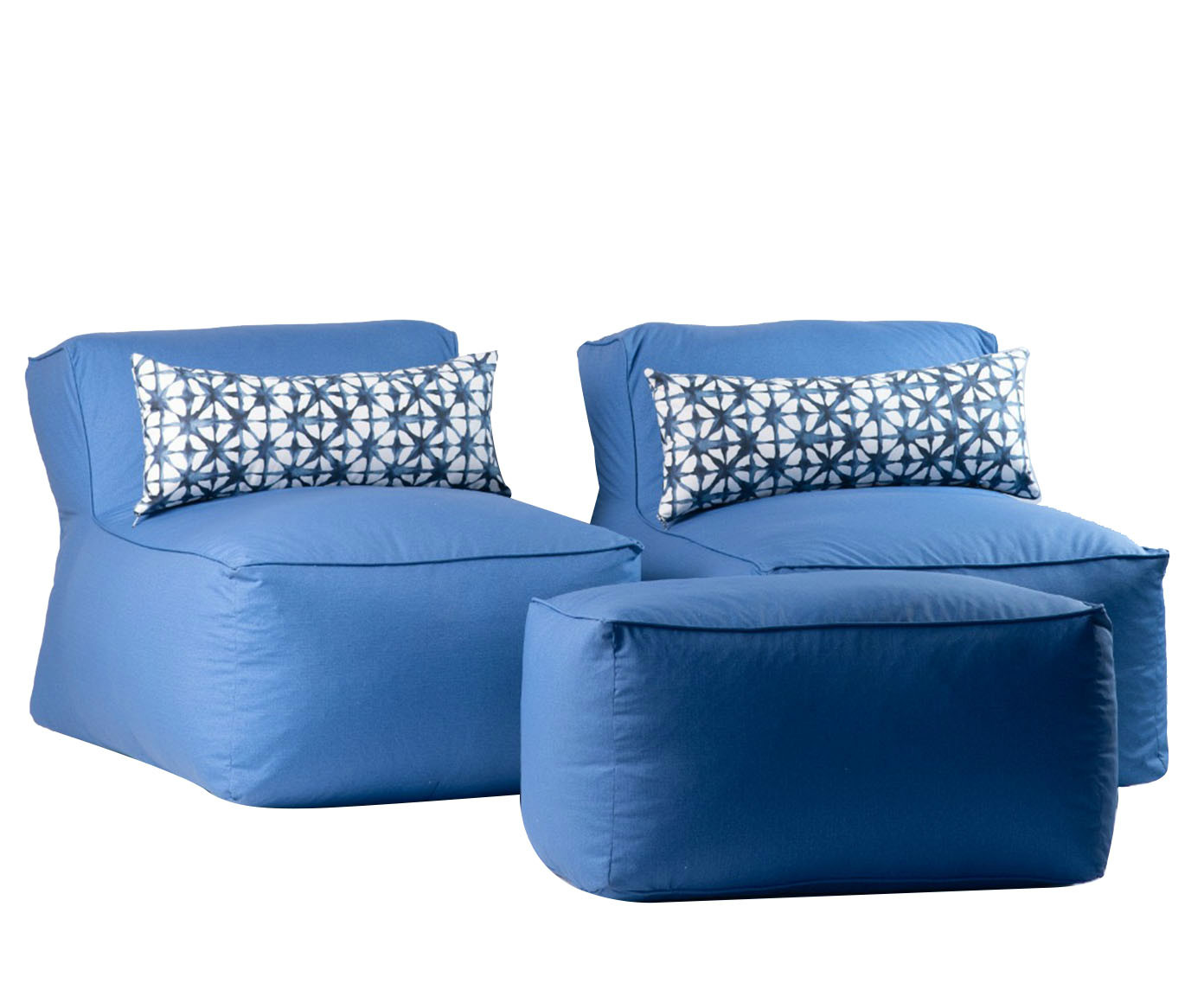 Jogo de Recamier e Puff Ocean Azul - image 0