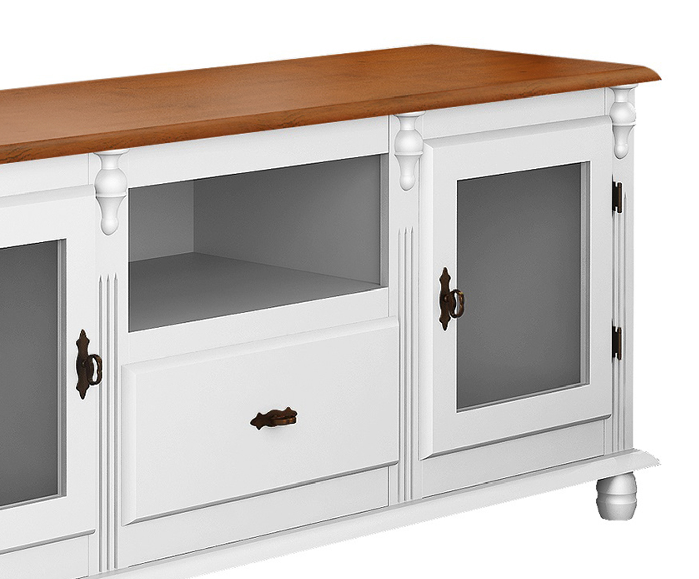 Rack Brielle - Branco e Castanho Envelhecido - image 1