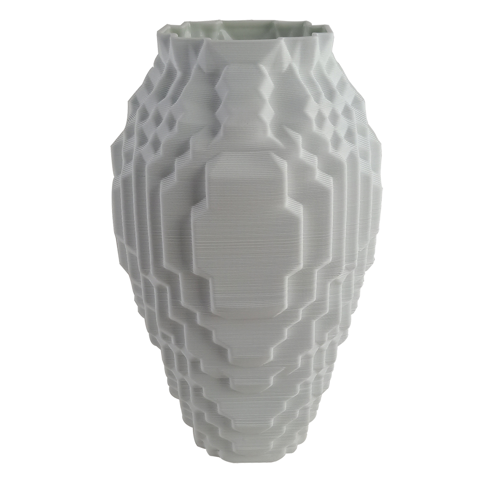 Vaso em Cer&acirc;mica Squares Maior Branco 3D - image 1