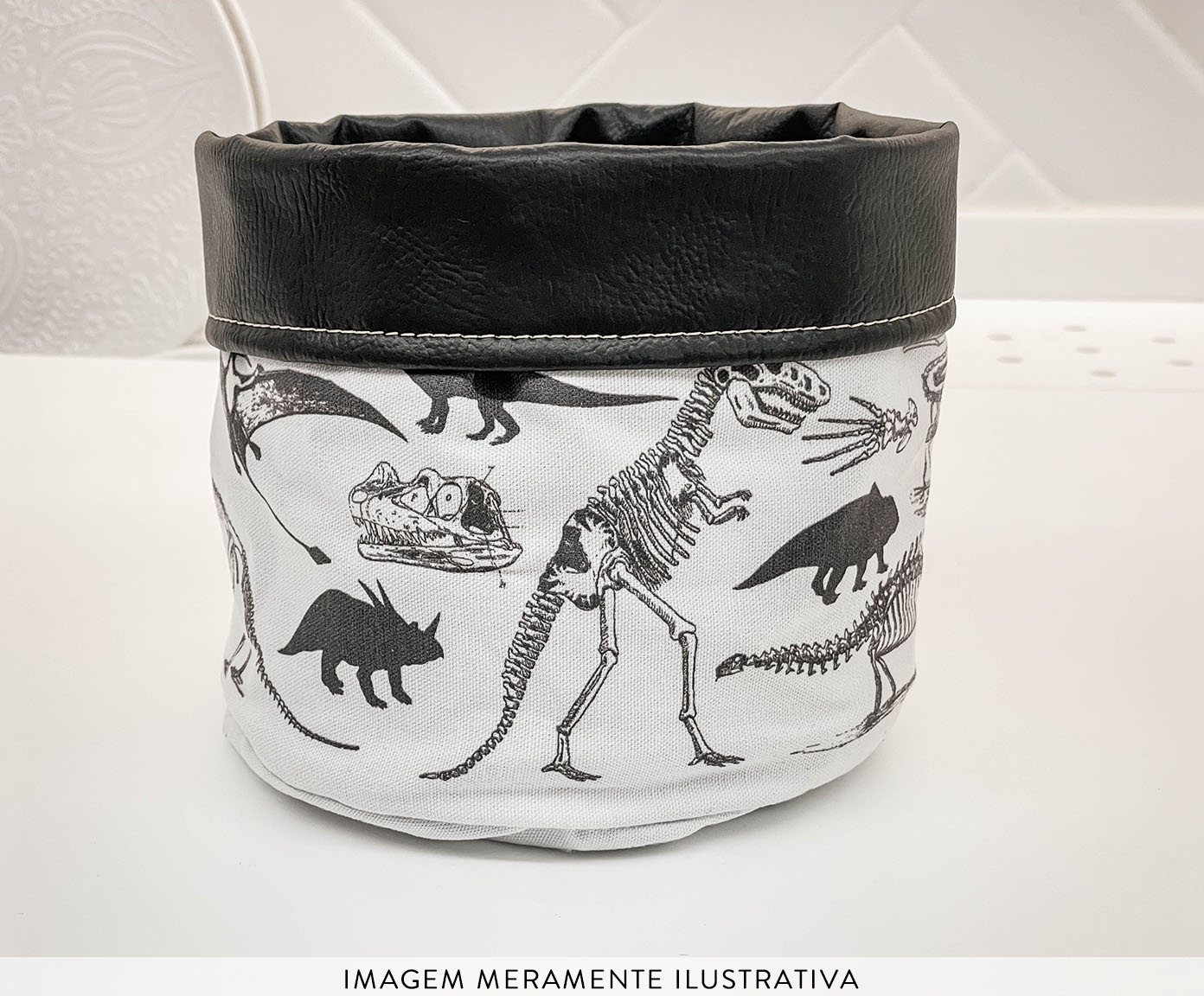 Cachepot Dinossauros Preto e Branco - image 1