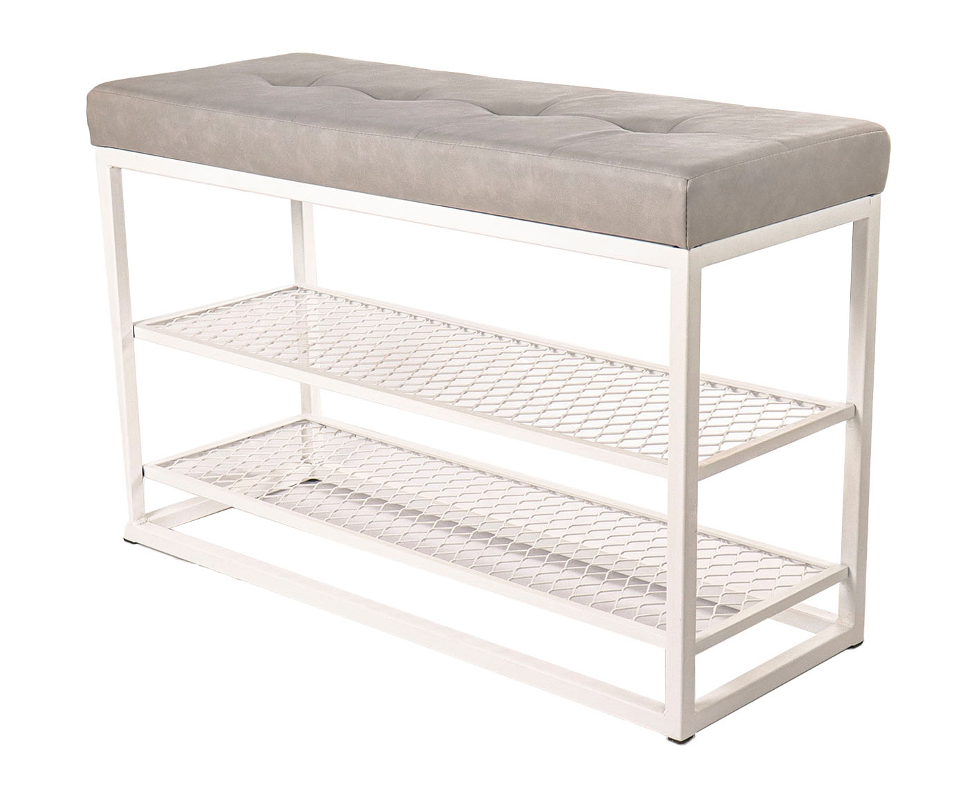Sapateira Banco Sion Duo Estofado II - Cinza e Branco - image 0