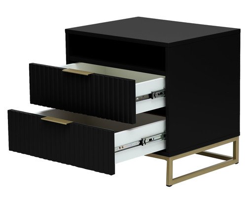 Mesa de Cabeceira Ondulada Preto image number 3