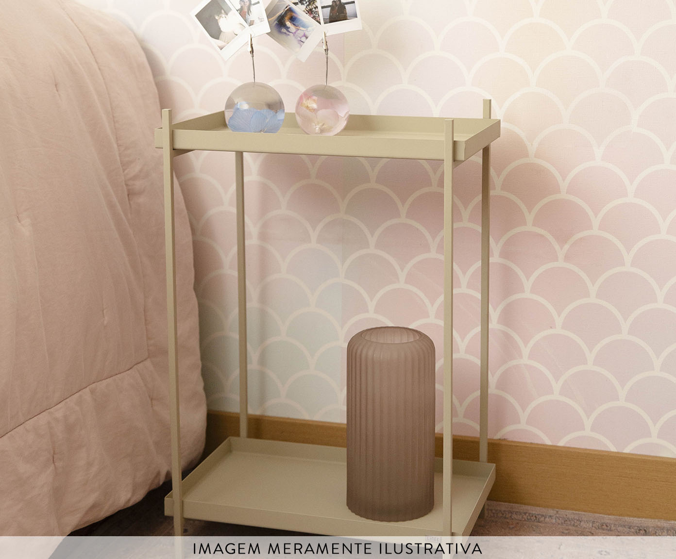 Mesa de Cabeceira Slim Wire Taupe - image 1
