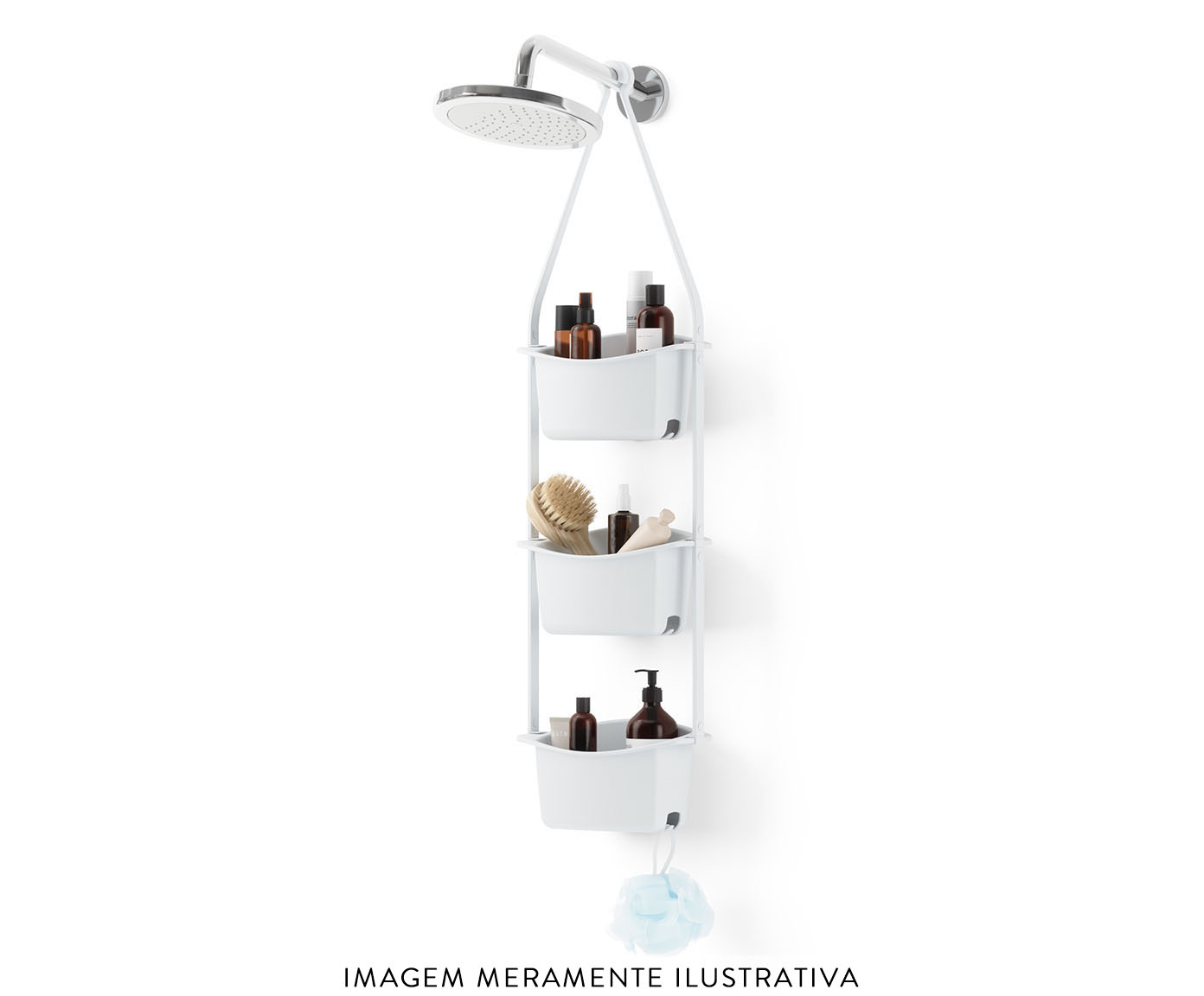 Cesto Organizador de Ducha Flex - Branco - image 1