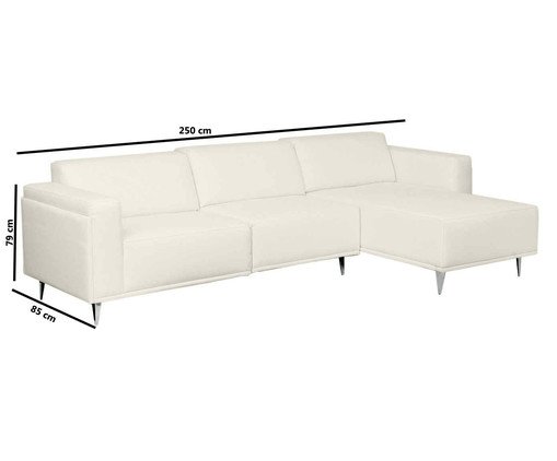Sof&aacute; Modular com Chaise Esquerda em Linh&atilde;o Antonio Ch&aacute; Branco image number 3