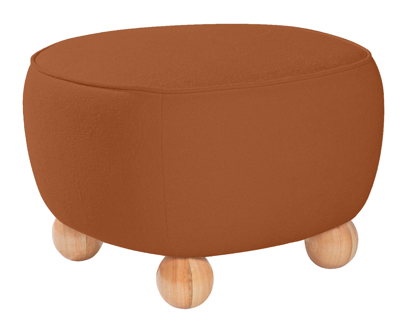 Puff Ball Feet em Boucle Aveludado Terracota - image 0