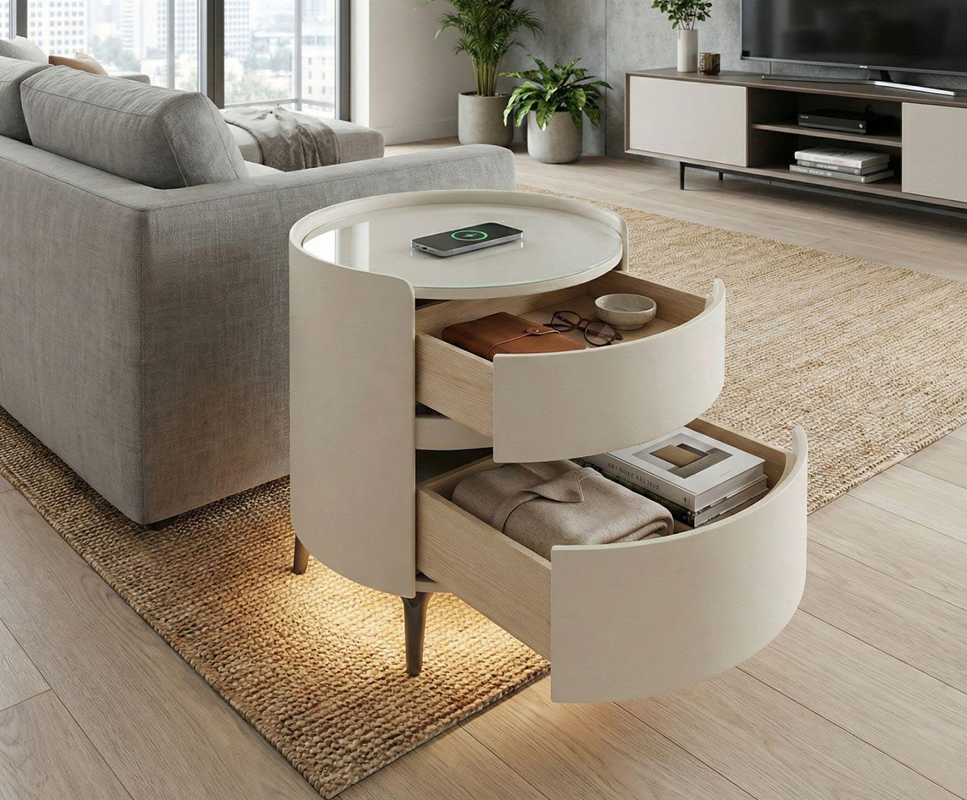 Mesa de Cabeceira Inteligente Smart Illusion Vainilla image number 5