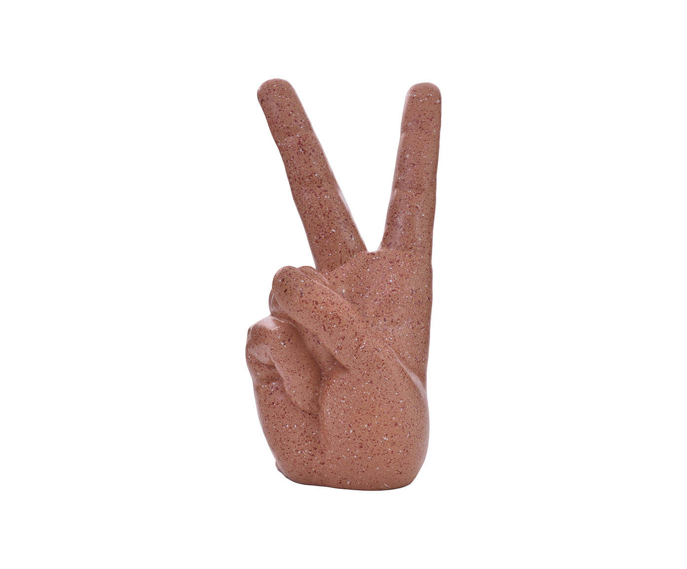 Escultura em Resina Hand Peace - Terracota - image 0