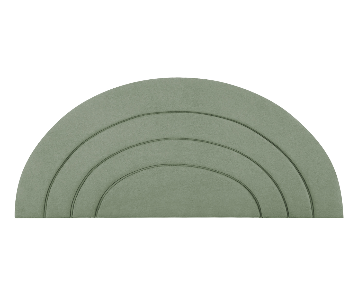 Cabeceira em Boucle Aveludado Arco Verde - image 1