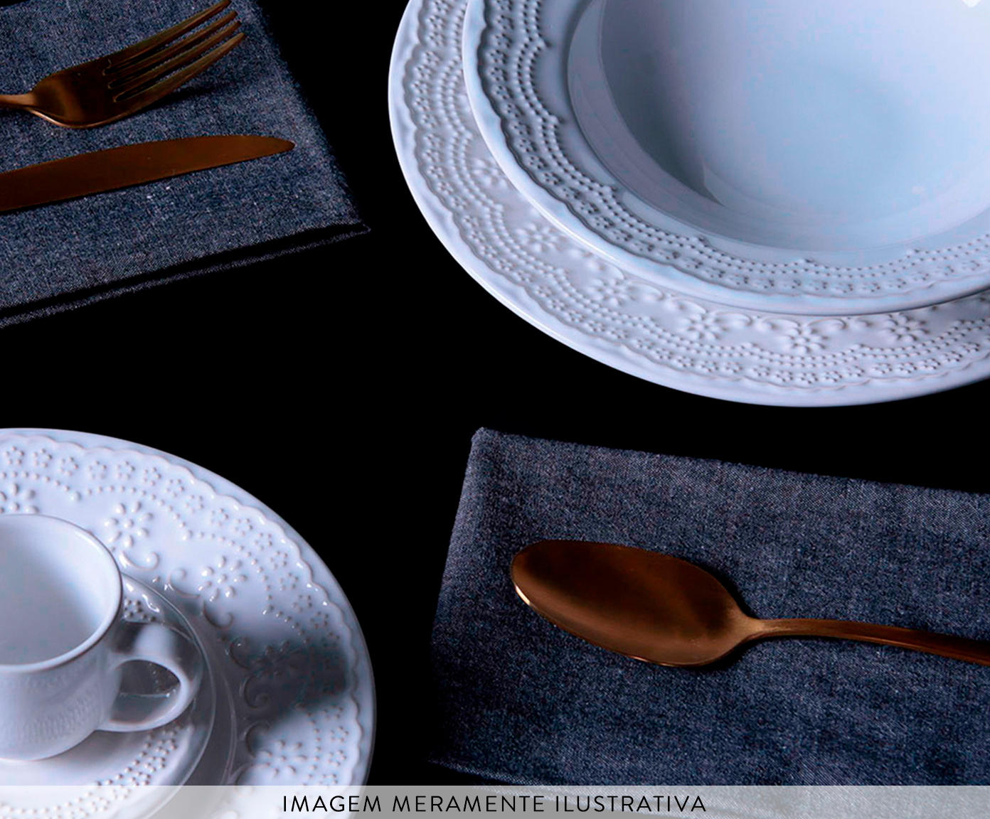 Jogo de Jantar Madeleine Branco I image number 6