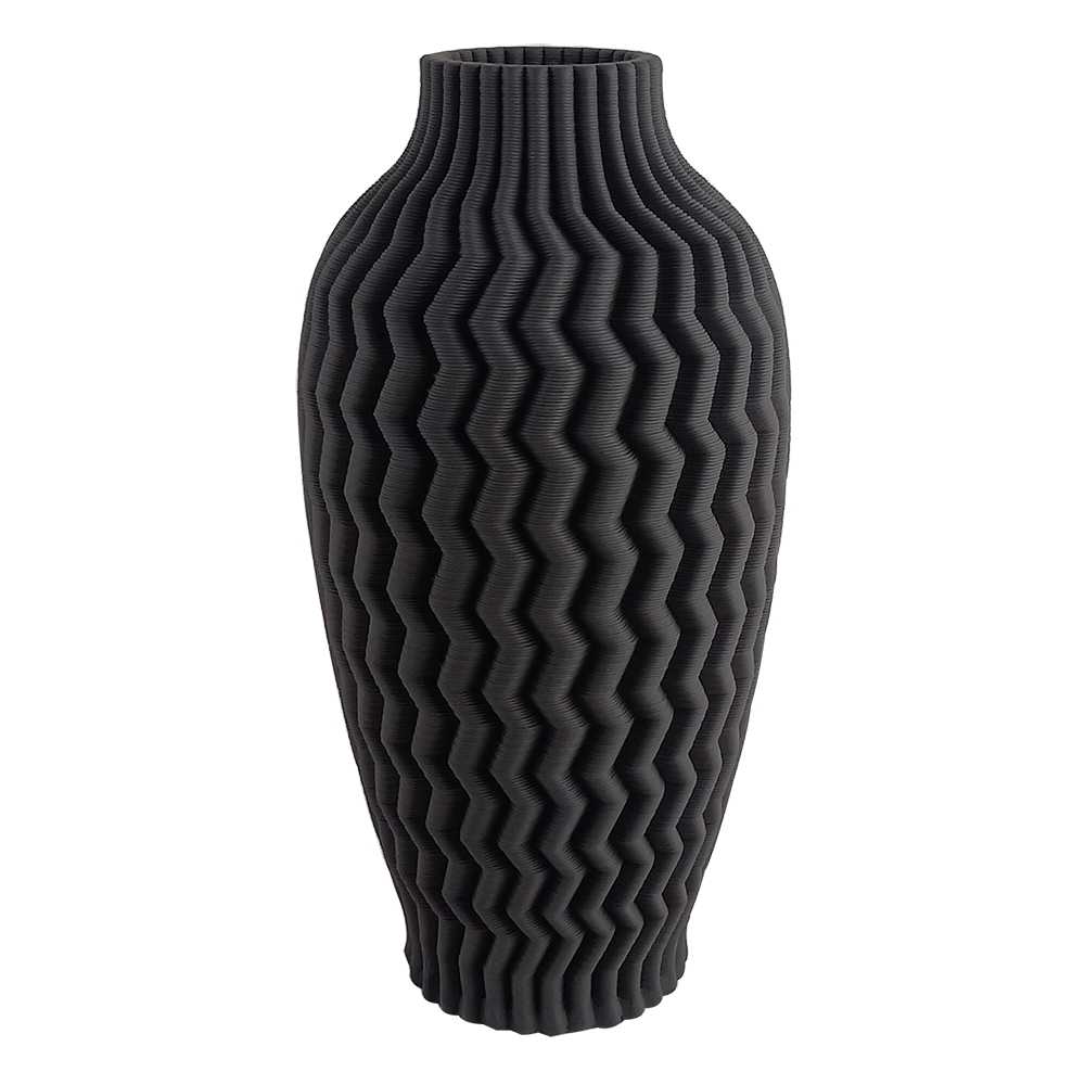 Vaso em Cer&acirc;mica Wavie Preto 3D - image 0