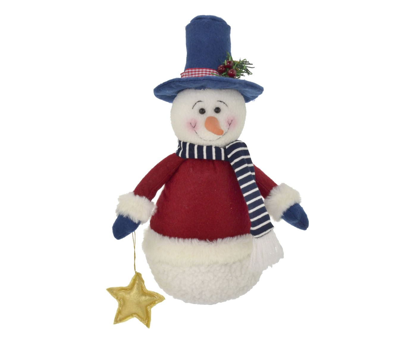 Enfeite de Natal Boneco de Neve Branco e Vermelho - image 0