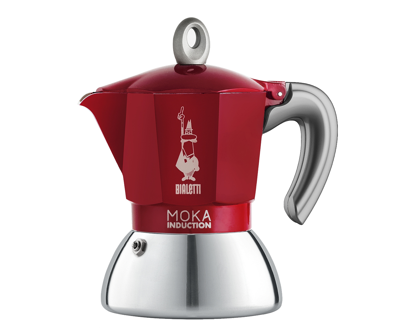 Cafeteira Italiana em Inox Moka Induction Vermelha - image 1