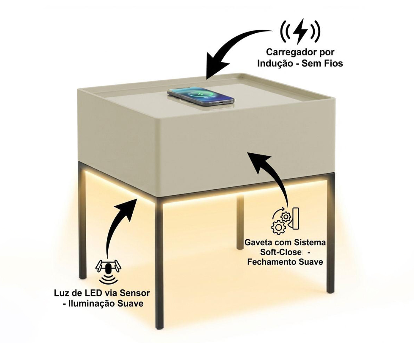 Mesa de Cabeceira Inteligente Smart Tech image number 5