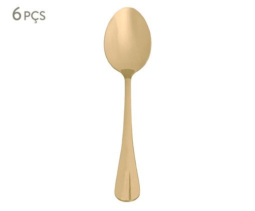 Jogo de Colheres para mesa em Inox Tuca - Dourado - image 0