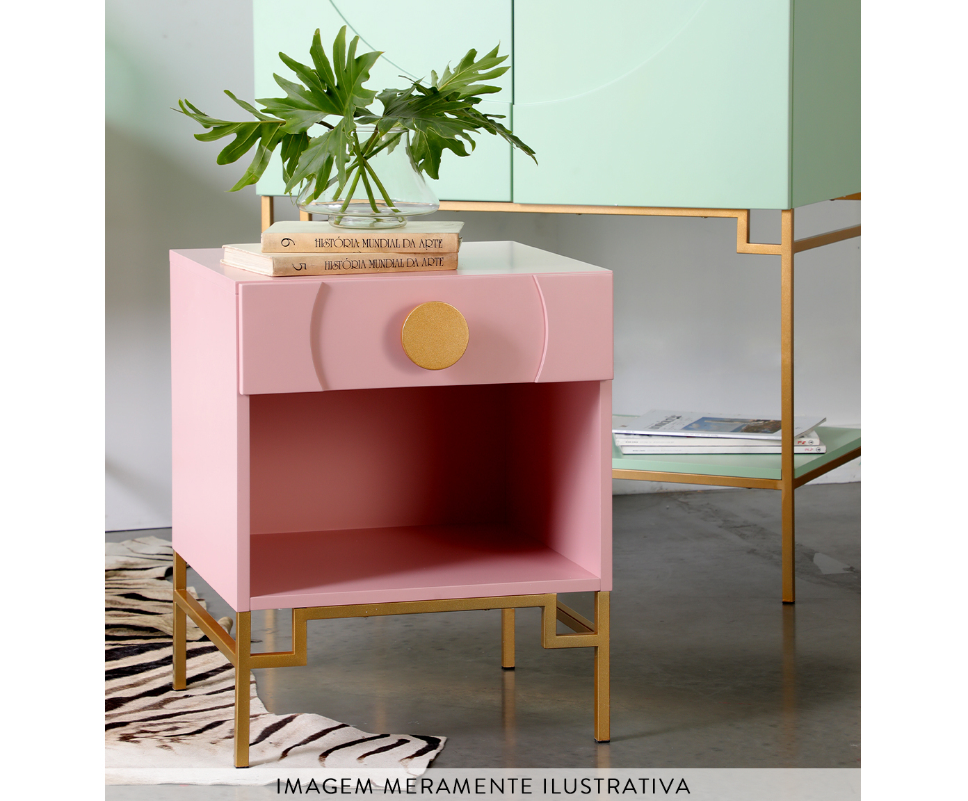 Mesa de Cabeceira Cerchio D'Oro com Nicho - Mint image number 7
