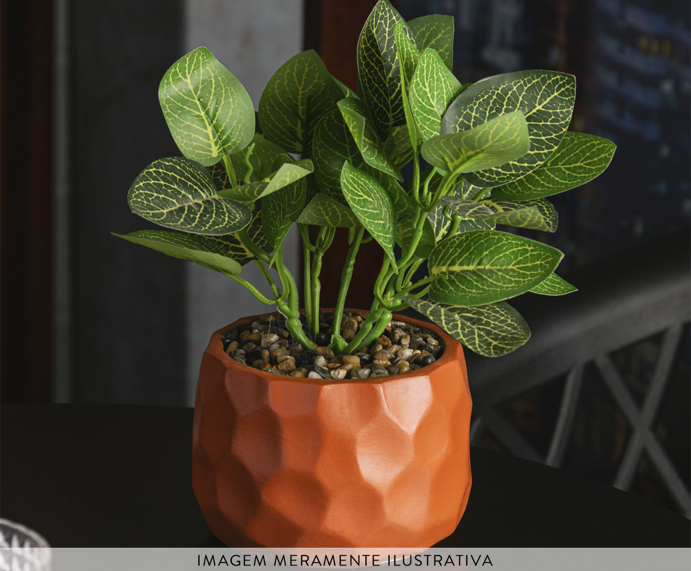 Cachepot com Planta Artificial Prisma Marrom - image 1