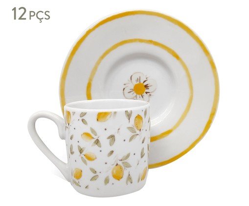 Jogo de X&iacute;caras de Caf&eacute; com Pires em Porcelana Limone - image 0