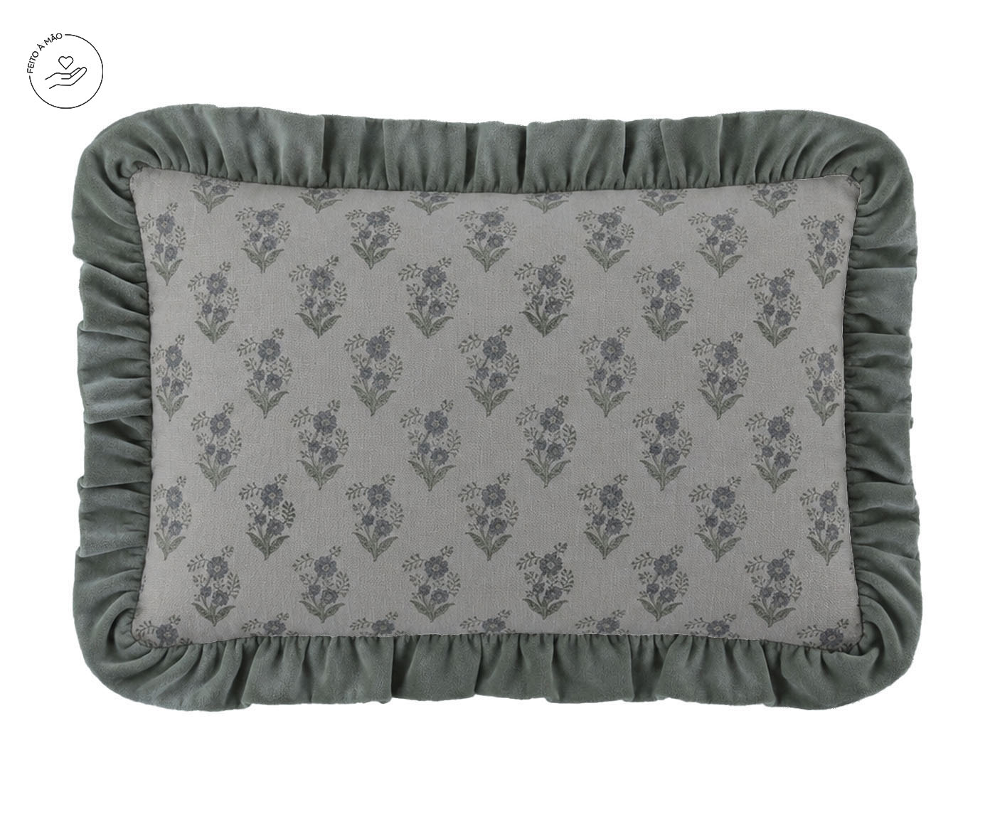 Capa de Almofada Jiva Off-White e Verde - image 0