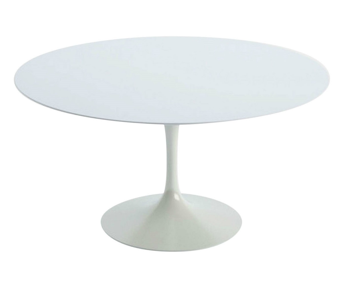 Mesa Saarinen Redonda Quartzo com Base Branca - image 0