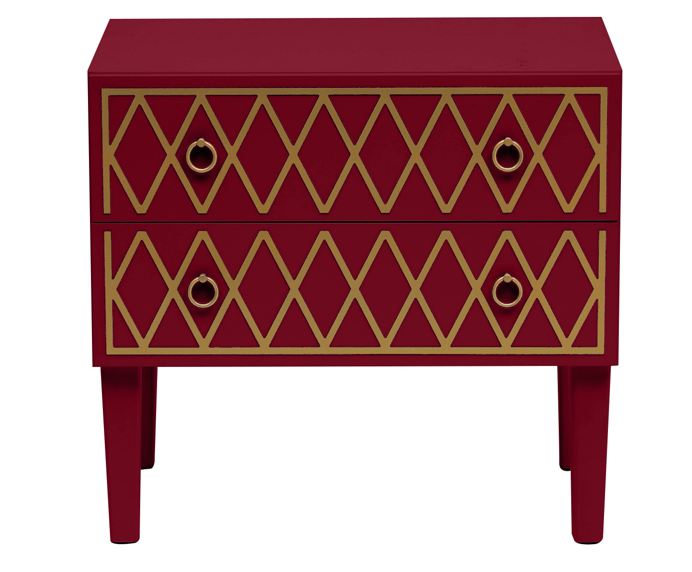 Mesa de Cabeceira Losangos Firebrick - Vermelho - image 0