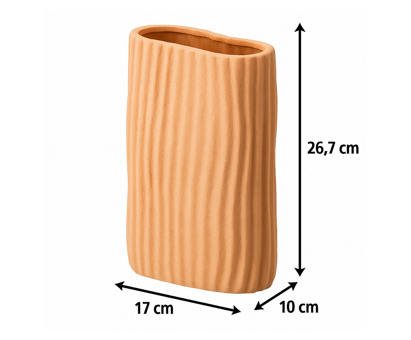 Vaso Cer&ecirc;mico Listras Marrom image number 4