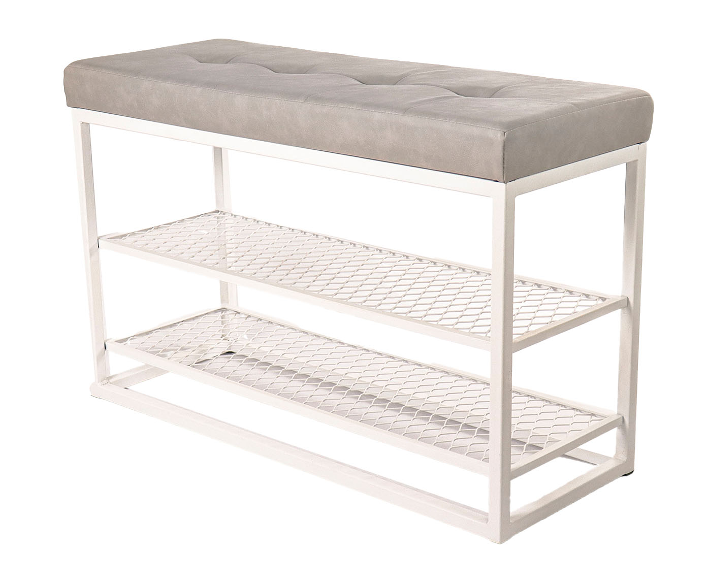 Sapateira Banco Sion Duo Estofado II - Cinza e Branco - image 1