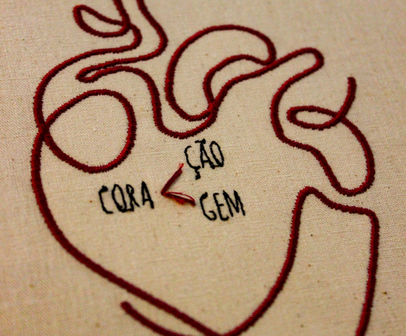 Bordado Decorativo "Cora&ccedil;&atilde;o Coragem" image number 3