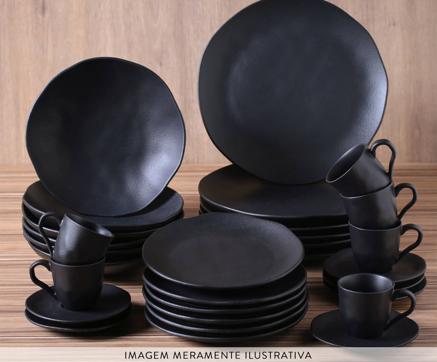 Aparelho de Jantar Org&acirc;nico Preto Matte Preto image number 2