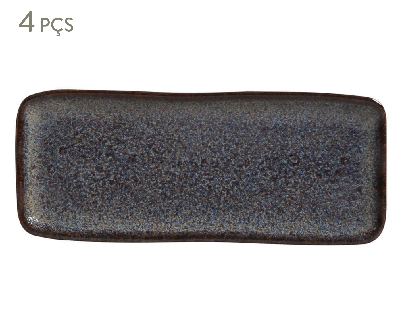 Jogo de Travessas Pequena Org&acirc;nico Titanium Azul Escuro - image 0