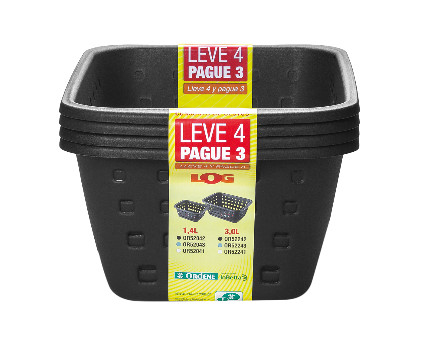 Jogo de Cestos Organizadores Log Preto - image 0