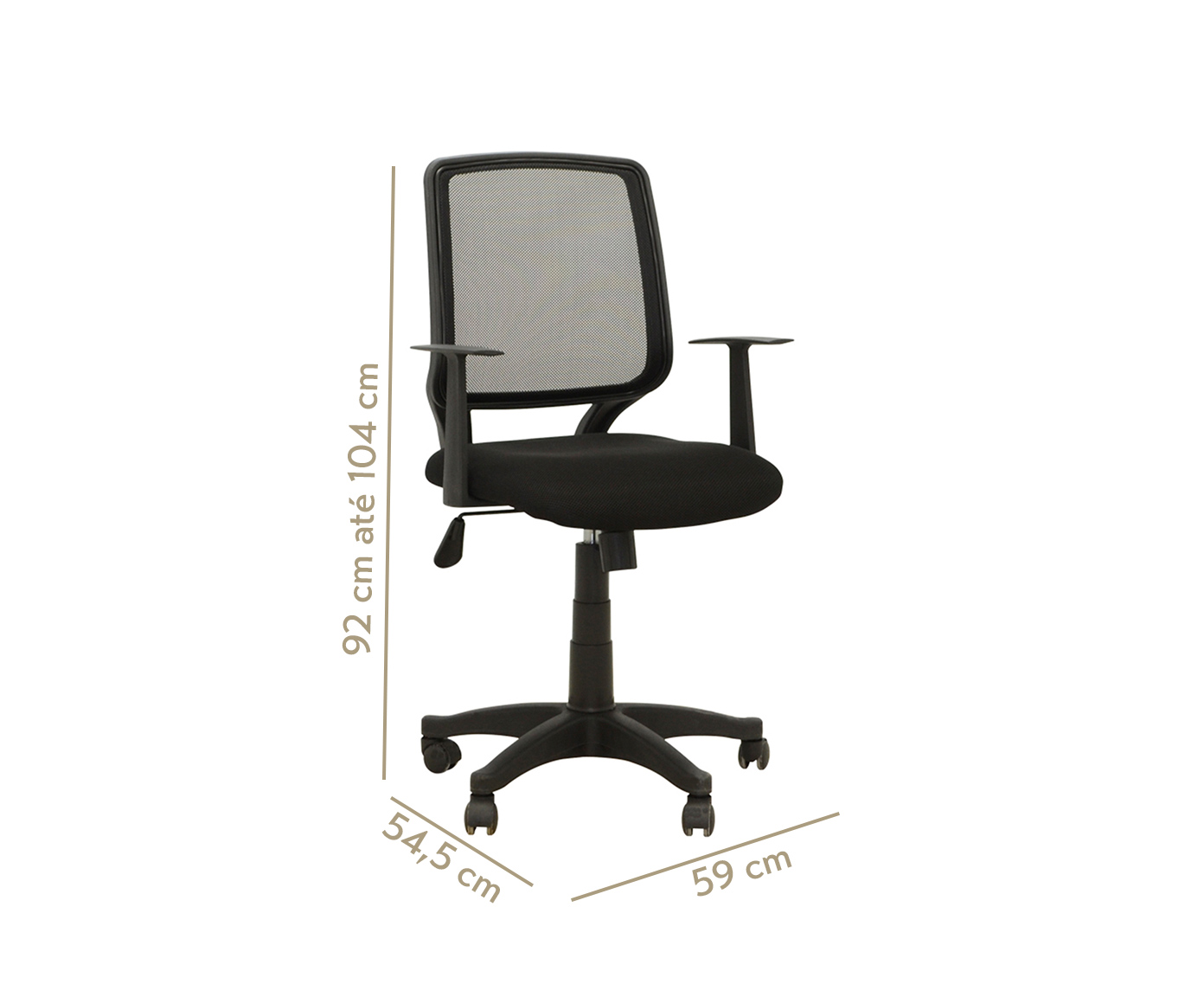 Cadeira de Escrit&oacute;rio com Rod&iacute;zios &Aacute;vila - Preta image number 5
