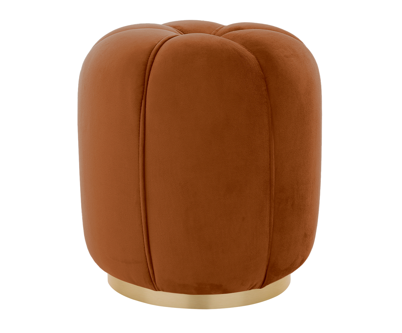 Puff Luna com Base Dourada em Veludo Terra - image 0