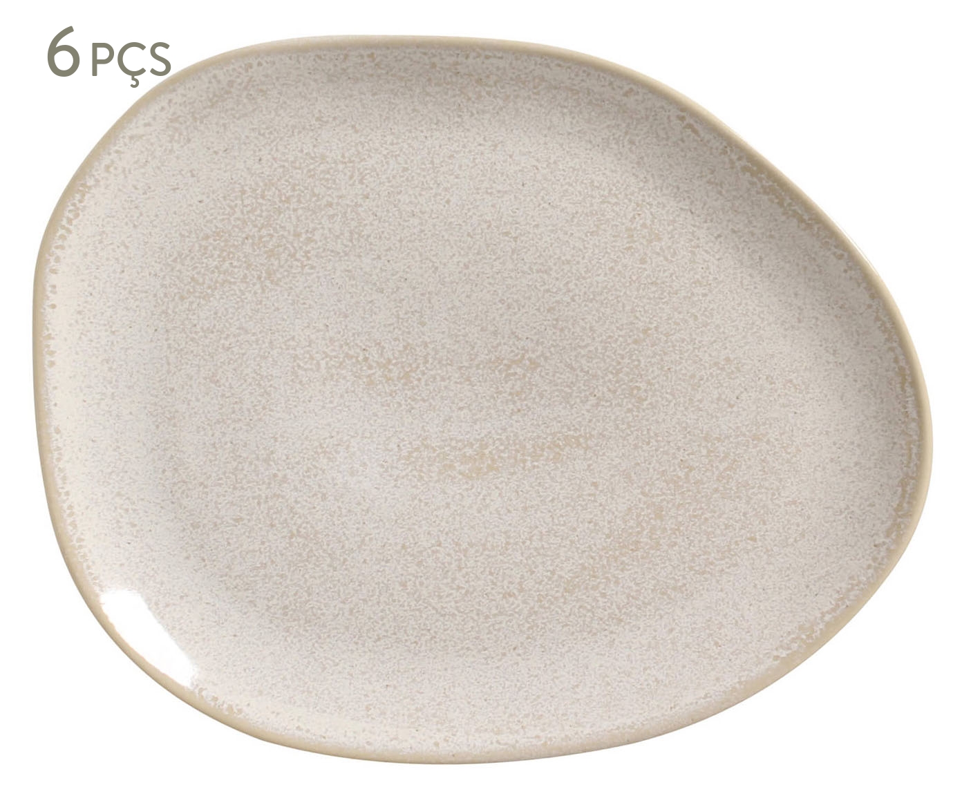 Jogo de Pratos Raso Oval Org&acirc;nico Latte Cru - image 0