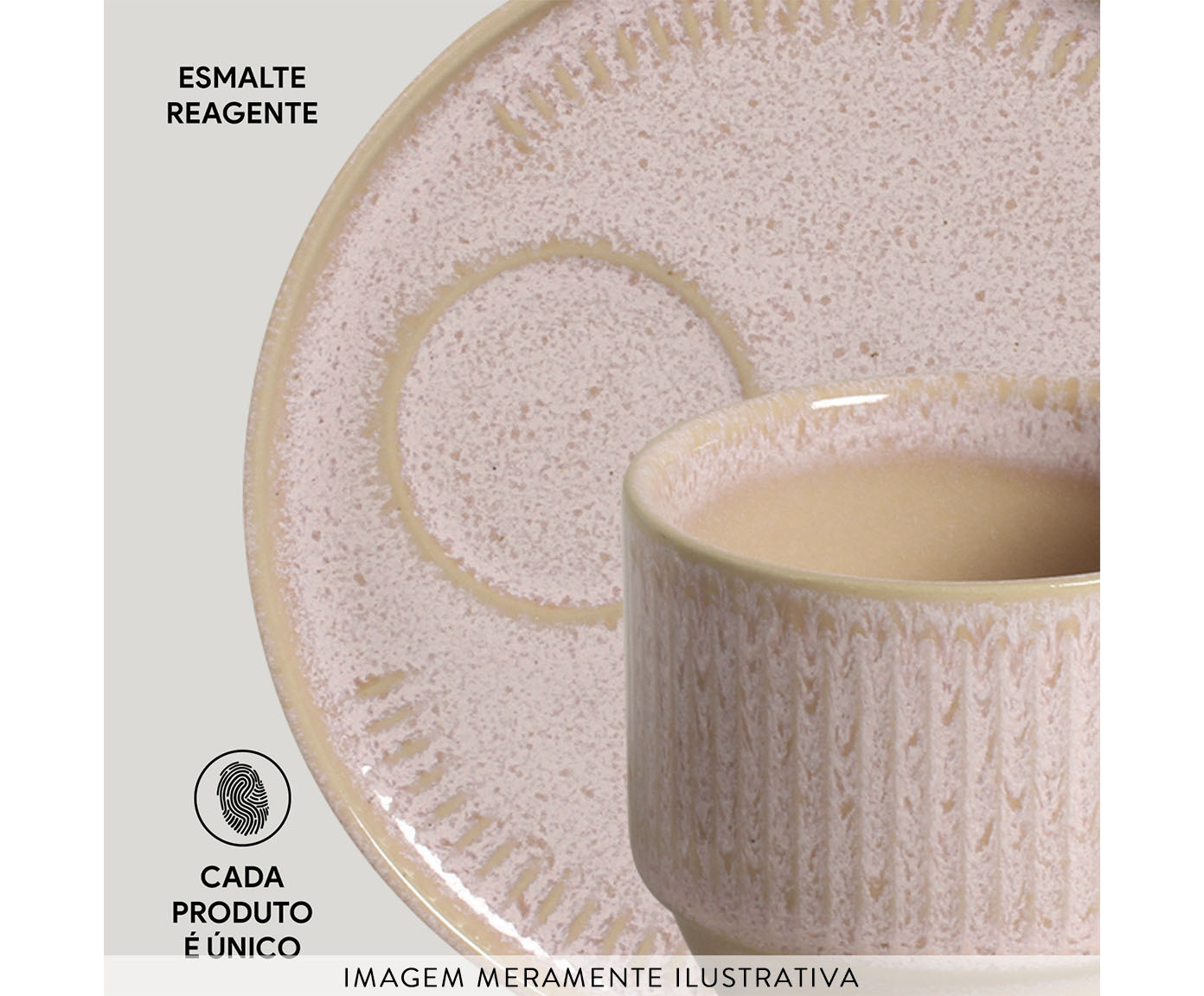 Jogo de X&iacute;caras para Ch&aacute; Empilh&aacute;vel Linhas Litchi Rosa image number 4