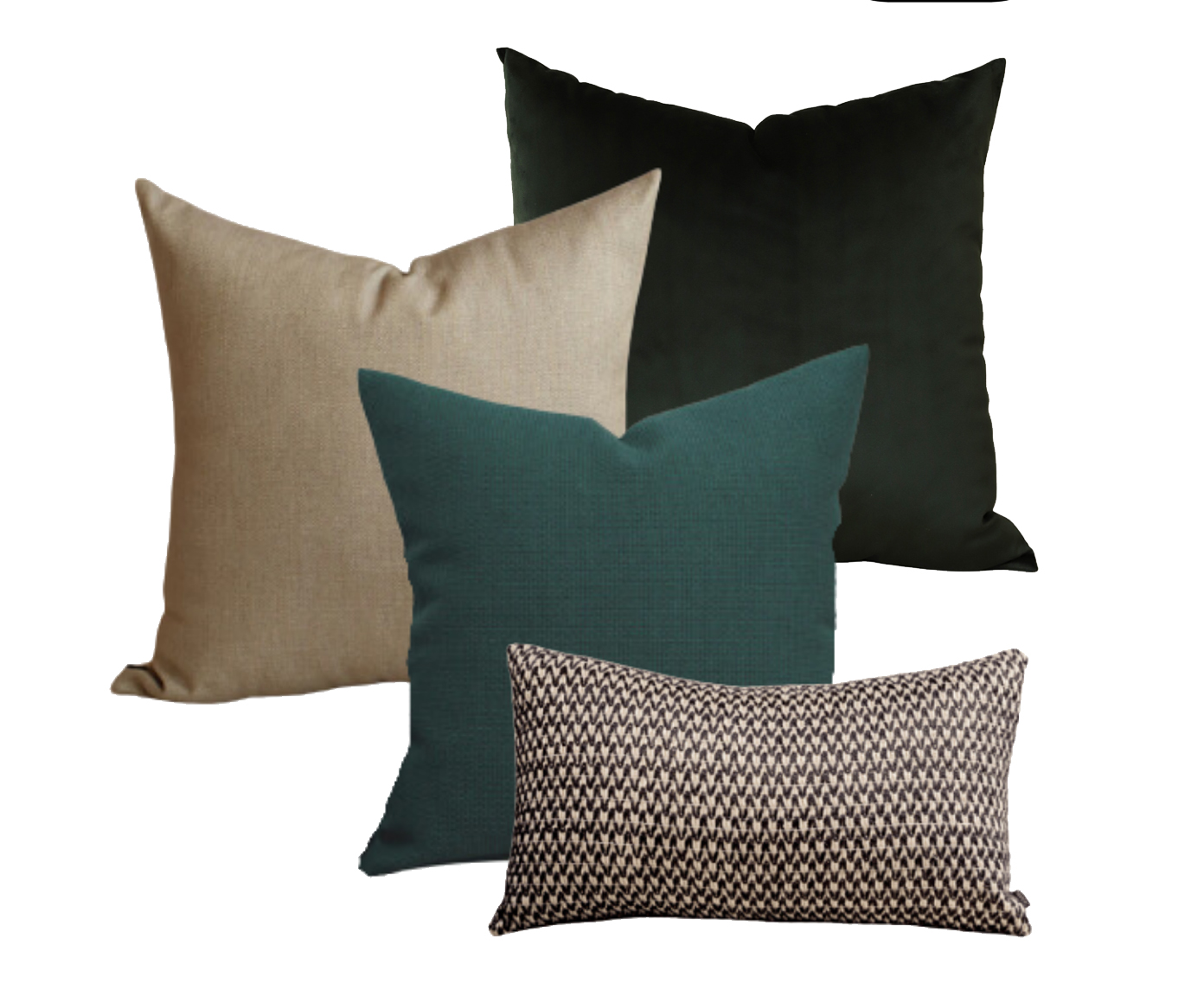 Kit Almofadas Color Zig Zag Preto e Verde Floresta - image 0
