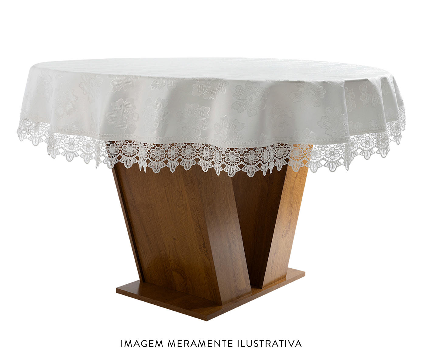 Toalha de Mesa Redonda Narcisa Branco - image 1