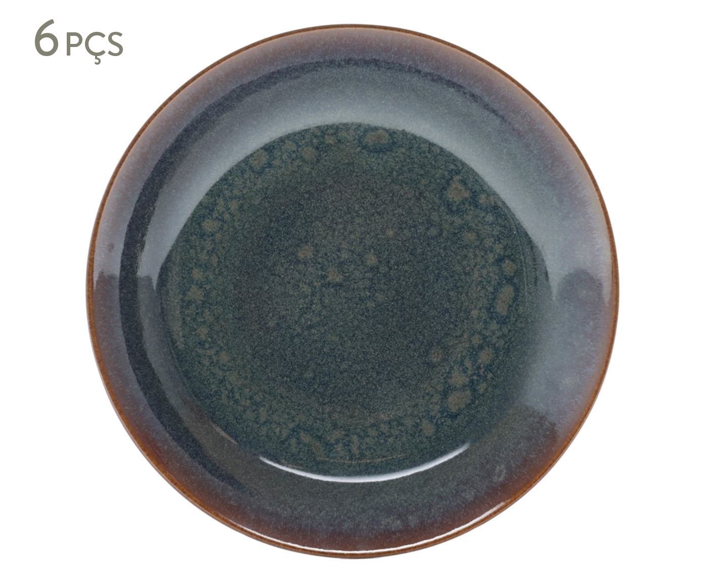 Jogo de Pratos Fundos em Porcelana Reactive Glaze - image 0