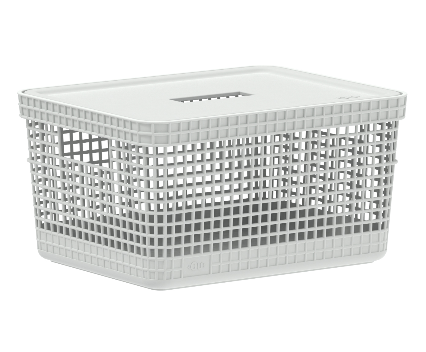 Cesto com Tampa Grid I Branco - image 1