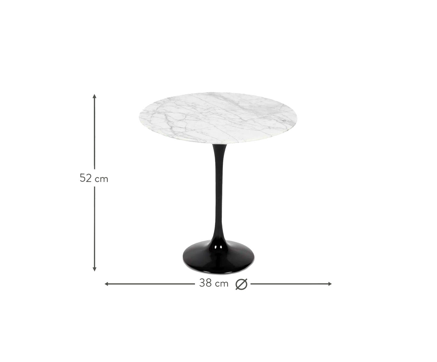 Mesa Saarinen Lateral Oval Carrara Base Preta image number 3