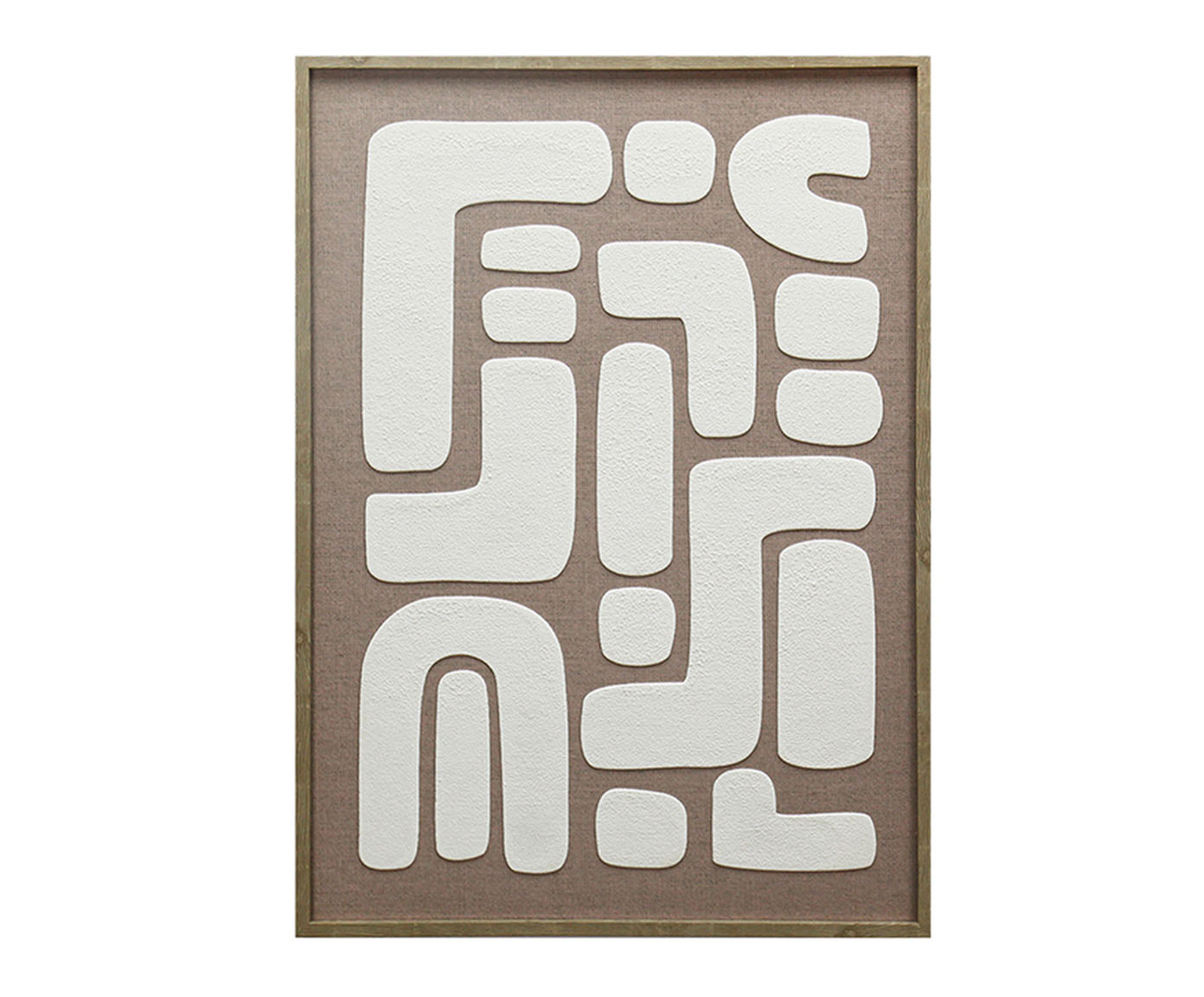 Quadro Decorativo em Linho Disturbo Cinza e Branco - image 0